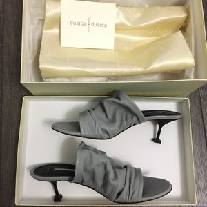 🔥Dusica Dusica blue gray leather heels